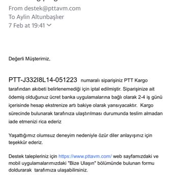 Epttavm Almış Olduğum Ürünü İstiyorum