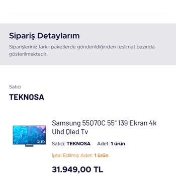 Teknosa Siparişi İptal Etti