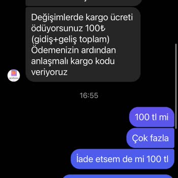 Gymhams Marka Tayt Sitesinin 100 TL Değişim Ücreti İstemesi