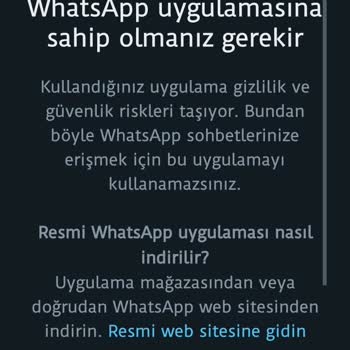 WhatsApp Orijinal WhatsApp Hatası