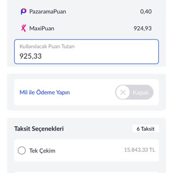 Pazarama Sitesinde MaxiPuan Kullanamıyorum