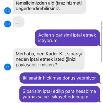 Getir Uygulaması Üzerinden Verilen Yanlış Sipariş Ve İptal Süreci