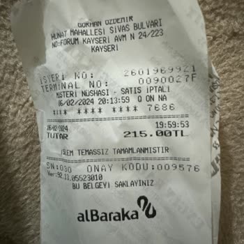 Sbarro Banka Kartı İadem Gerçekleşmedi