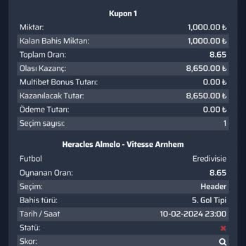 Piabet Tutan Kuponları Yattı Gösteriyor