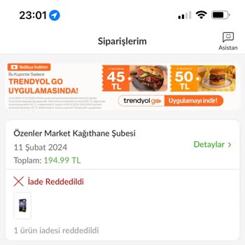 Trendyol Market Teslimat Yapılmadı Ve İade Tutarı Reddedildi!