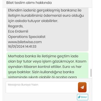 Biletwise Sitesi Bilet Ücreti İadesi