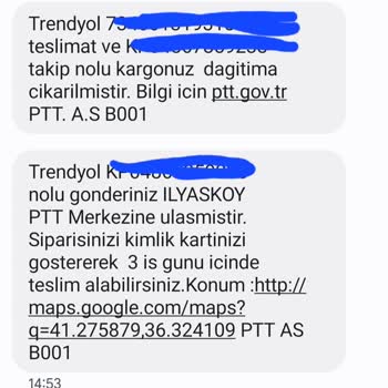 PTT Kargo PTT Samsun İlyasköy Kargoyu Asla Eve Getirmiyor.
