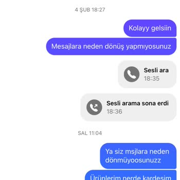 Bianca Butik'ten Kaybolan Siparişim