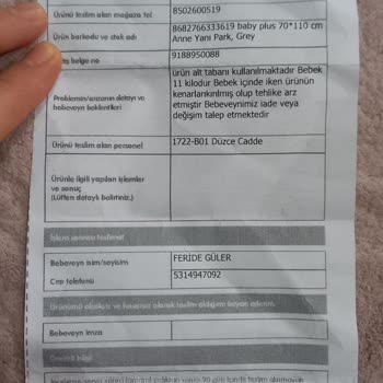 ebebek E Bebeğin Kalitesiz Park Beşiği.