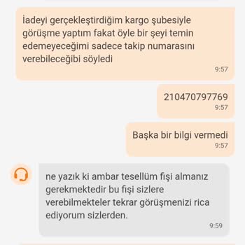 Yurtiçi Kargo Ambar Tesellüm Fişi Ortada Yok