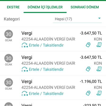 Garanti Bonus MTV Ödemesi Taksitlendirmemesi