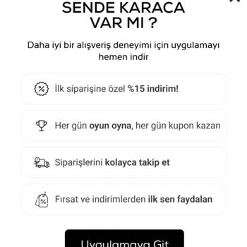 App İlk Yüklemeye Özel %15 İndirim Doğru Bir Reklam Değilmiş.