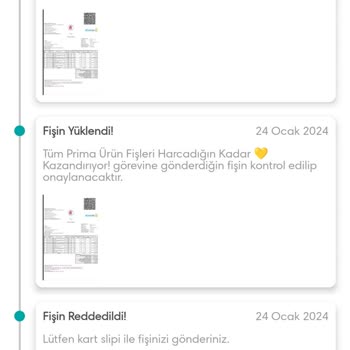 Prima Fiş Puanımın Yüklenmemesi
