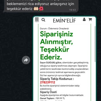 Emin'Elif Müşteri Hizmetleri Dönmüyor