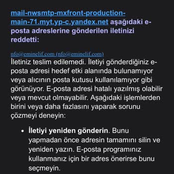 Emin'Elif Müşteri Hizmetleri Dönmüyor