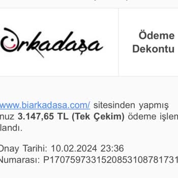 Biarkadasa.com Siparişim Gönderilmedi, Bilgi Bekliyorum!