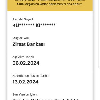 AGT Kurye Sivas Şubesi Gönderimi Teslim Etmiyor