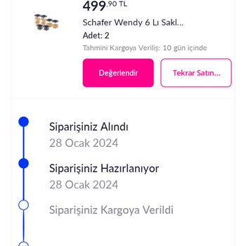 Schafer Satın Alınan Ürünleri 2 Hafta Geçmesine Rağmen Kargolayamıyor