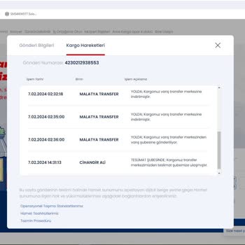 Aras Kargo Malatya'da Kargo Dağıtım Ve Bilgilendirme Süreçlerinin İyileştirilmesi Talebi