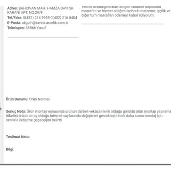 Arçelik Kalitesizliği Yetkili Servis Yetersizliği