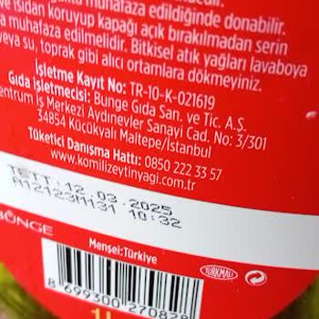 BİM 'den Aldığım "Komili Naturel Sızma Zeytinyağı" İçeriği Nedir?