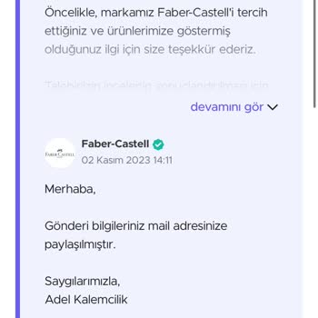 Faber-Castell Dönüt Almak İstiyorum