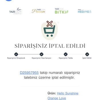 Taze Çiçek (tazecicek.com) İptal Edilen Siparişin İadesi Gecikiyor