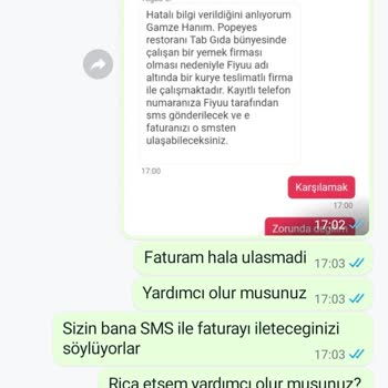 Popeyes Yemek Sepeti Fiyuu Fatura Sorunu Hk