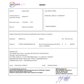 Enpara Kaybolan Havale EFT