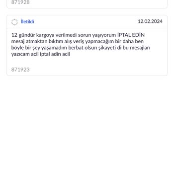 Unfulfilled Pazarama Order (12 Days Delay, No Response)