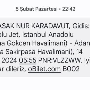 Obilet'ten Aldığım Uçak Biletin Gözükmüyor