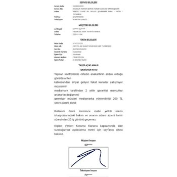 Vestel Televizyon Uzatılmış Garanti Kapsamında Arıza Giderilmiyor