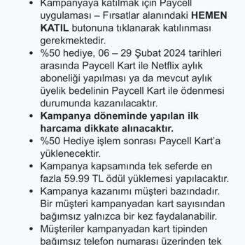 Paycell Kampanya Ödemesi Yapılmıyor