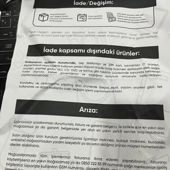 Teknosa Cayma Hakkımı Kullanmak İstiyorum