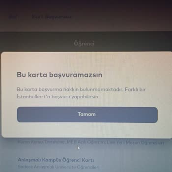İBB - İstanbul Büyükşehir Belediyesi Kart Başvuru Hakkı Bulunamamaktadır Hatası