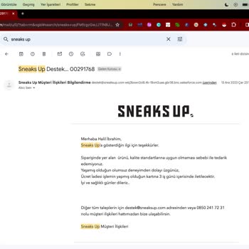 Sneaks Up Siparişimin Çelişkili Bir Şekilde İptal Edilmesi