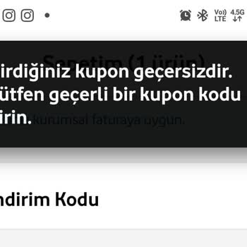 Vodafone Her Şey Yanımda-Kod Geçerli Değil Uyarısı
