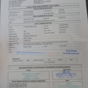 LG 55UR9100 Değişim Süreci İn Sıfır Hizmet Kalitesi