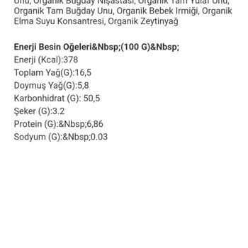 Bebeklik Og Natural Ürün Özellikleri Süt Alerjisi Ve Kuruyemiş Alerjisi İçerik