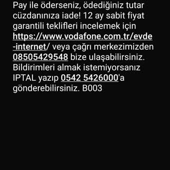 Vodafone Reklam Mesajlarını İstemiyorum!