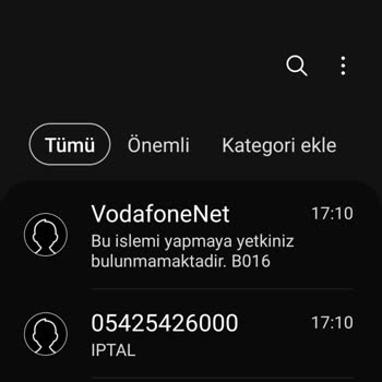 Vodafone Reklam Mesajlarını İstemiyorum!