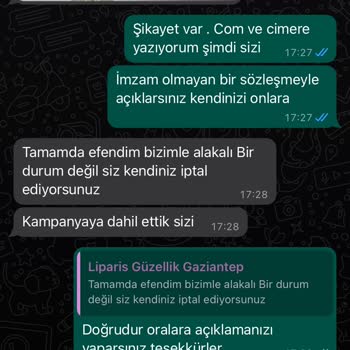 Liparis Güzellik Salonu Liparis Güzellik Merkezi Kurumsallığı Hak Etmiyor