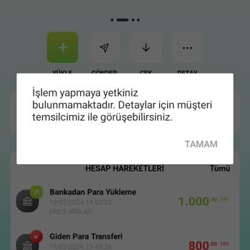 PayCO Yetkiniz Yoktur Diyor