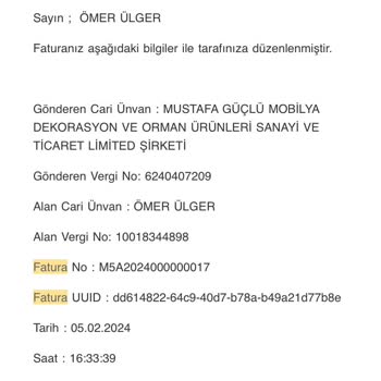 Aviva Mobilya Aviva Sevkiyat Müdürü