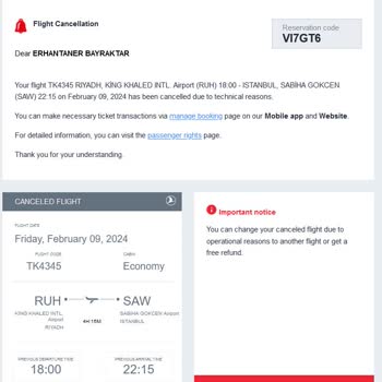 Türk Hava Yolları Üst Üste Uçuş İptalleri Ve İade Sağlamaması.