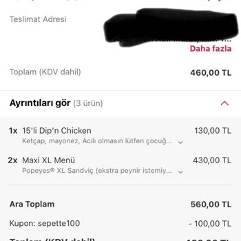 Popeyes Yanlış Sipariş, Kayıp Ücret: Müşteri Mağduriyeti