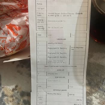 Popeyes Yanlış Sipariş, Kayıp Ücret: Müşteri Mağduriyeti