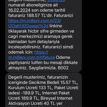 Millenicom Evimde İnternet Ve Modem Yok Fatura Var