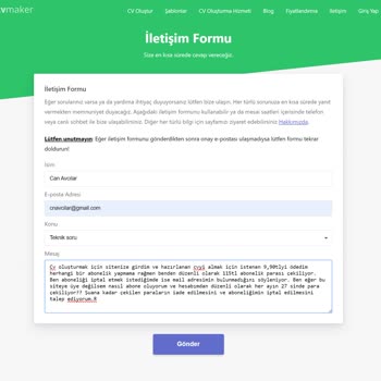 CV Maker Sitesinin İzinsiz Üyelik Ve Para Çekimi