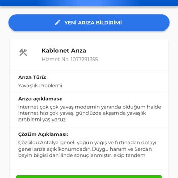 Kablo Net İnternetim Yavaş Ama Çözümü Bulmadan Arıza Kaydını Kapatıyor